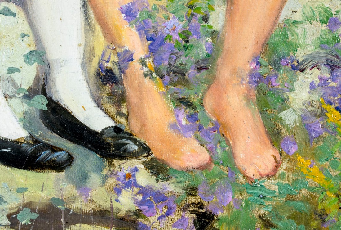 Carl Hirschberg (CT,1854-1923) oil painting antique - 8