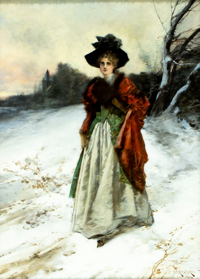 Percy Moran (NY,PA,1862-1935) oil painting antique (1 of 13)