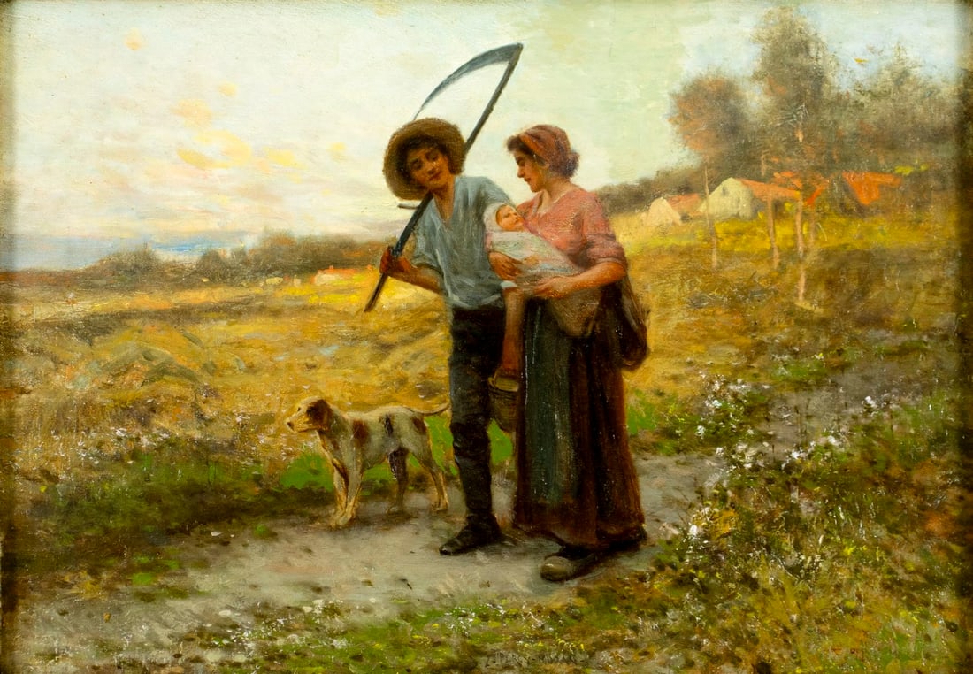 Percy Moran (NY,PA,1862-1935) oil painting antique (1 of 12)