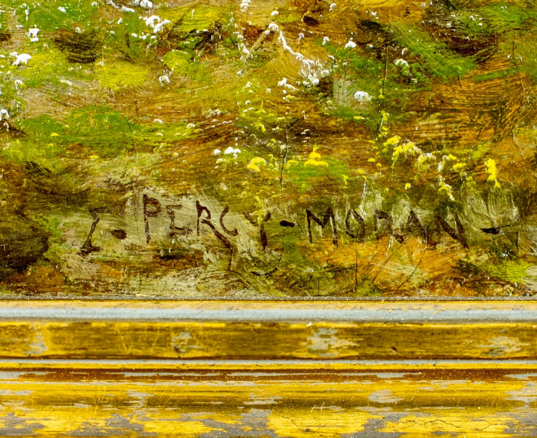 Percy Moran (NY,PA,1862-1935) oil painting antique - 4