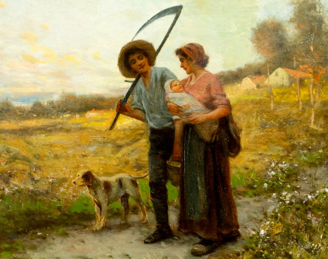 Percy Moran (NY,PA,1862-1935) oil painting antique - 5