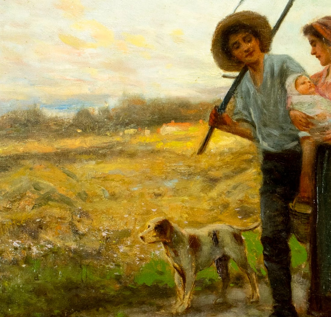 Percy Moran (NY,PA,1862-1935) oil painting antique - 6