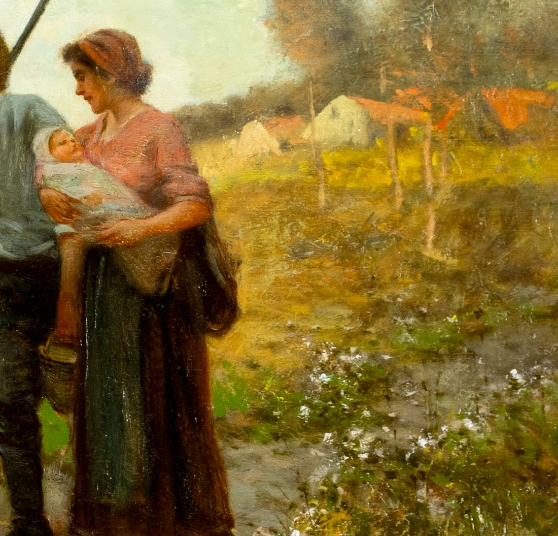 Percy Moran (NY,PA,1862-1935) oil painting antique - 7