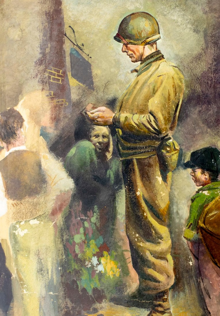 Vintage mid 20C American oil painting - 4