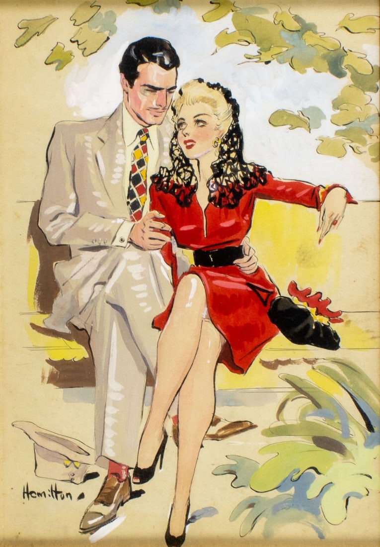 Hamilton (US,mid 20C) watercolor painting (1 of 12)