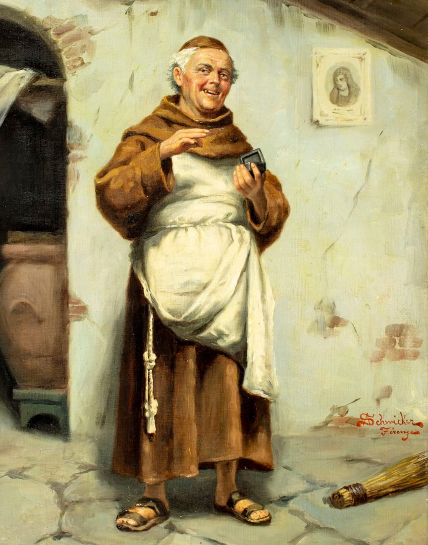 Amelio Schwicker (Italy,19/20C) oil painting antique - 5