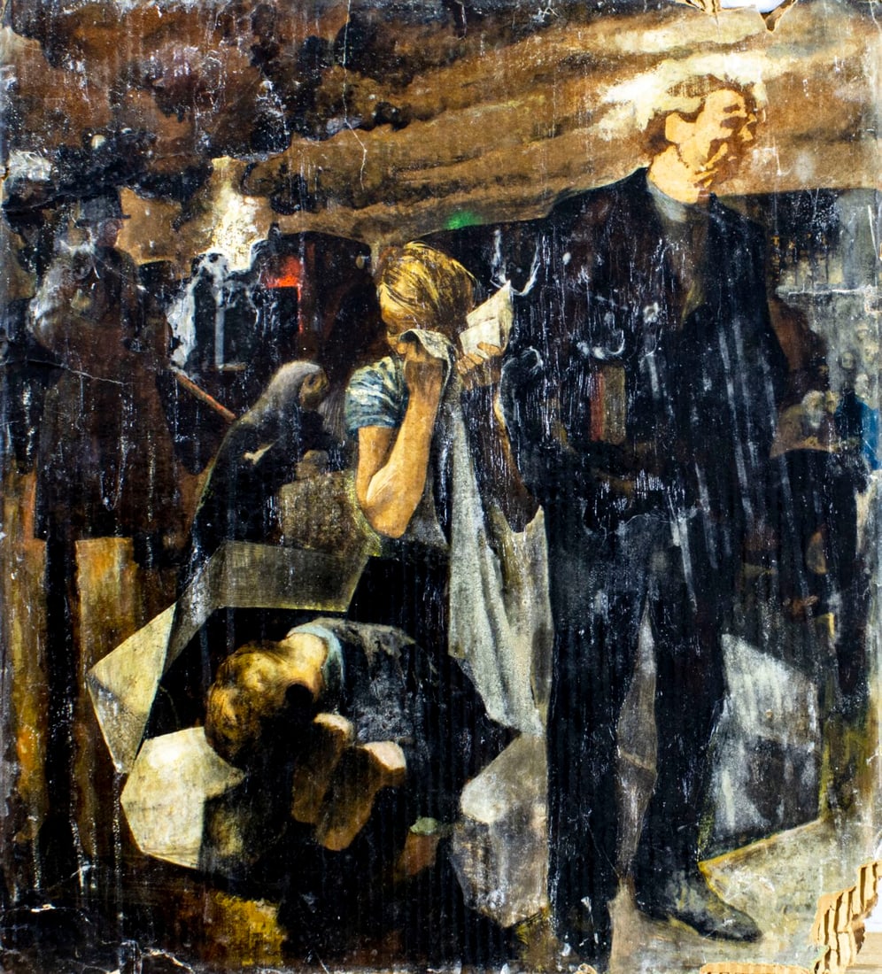 Antique early 20C American WPA oil painting (1 of 12)