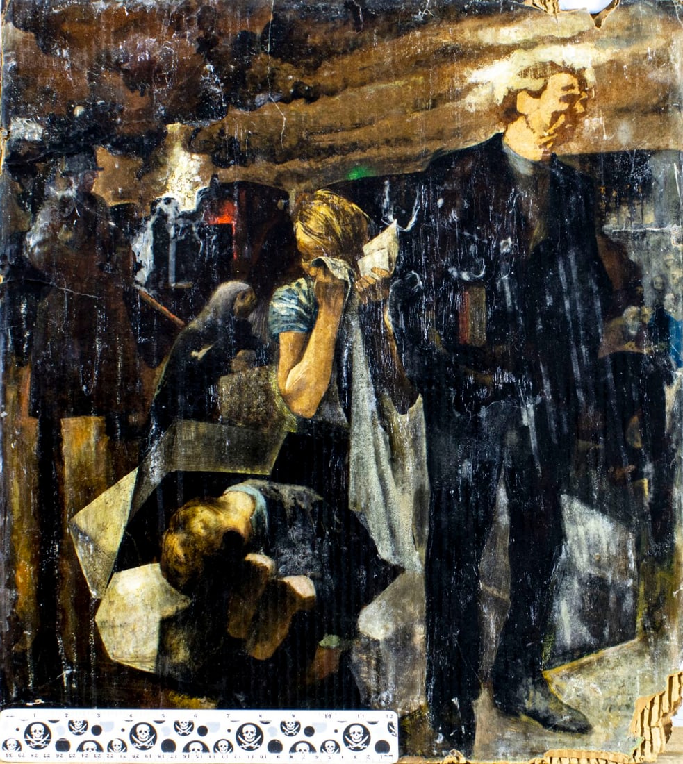 Antique early 20C American WPA oil painting - 2