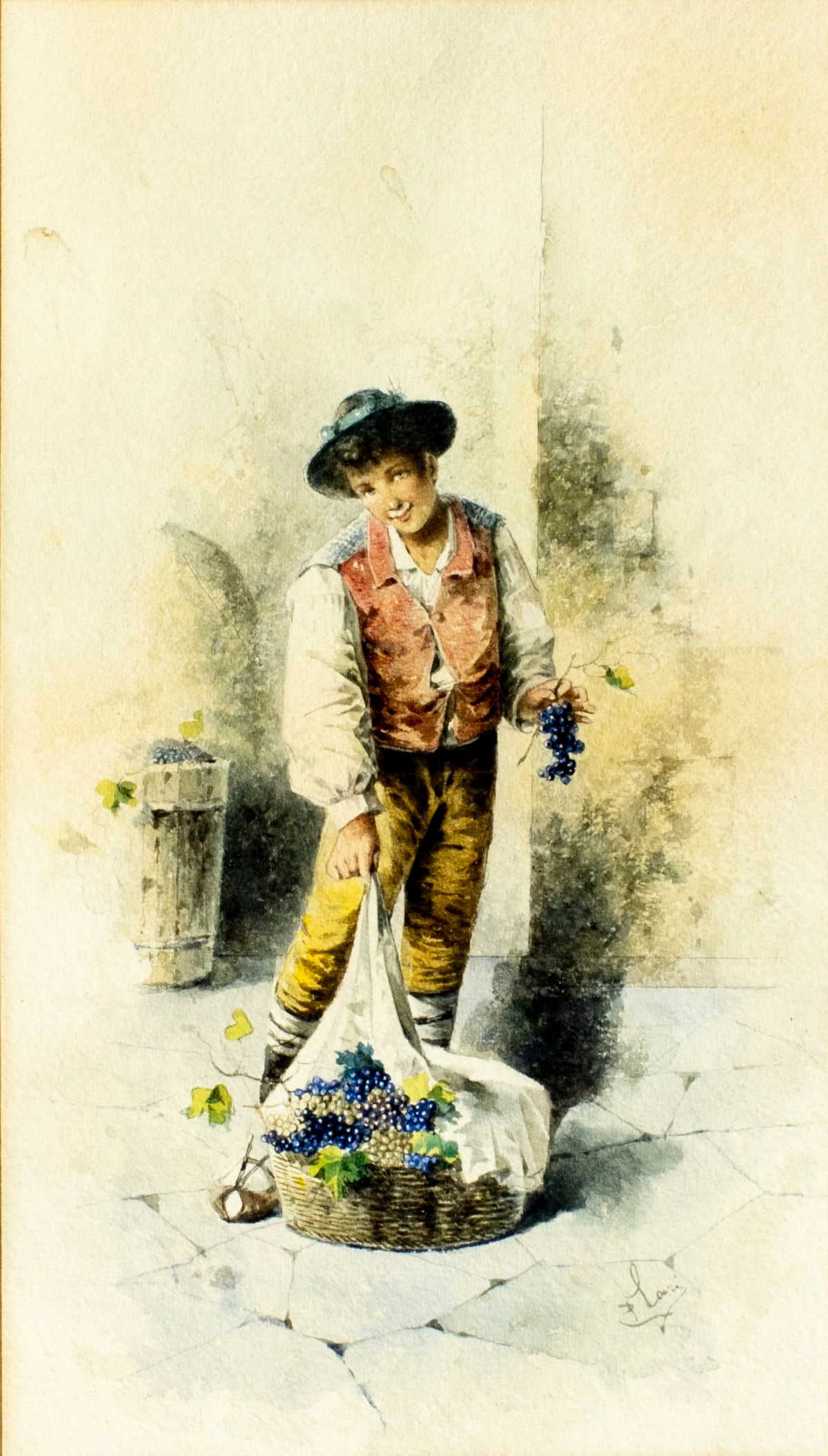 Pietro Lari (Italy,early 20C) watercolor painting antique (1 of 12)