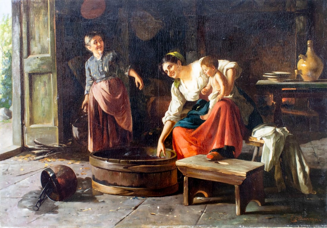 E Marsoni (Italy,19C) oil painting antique (1 of 12)