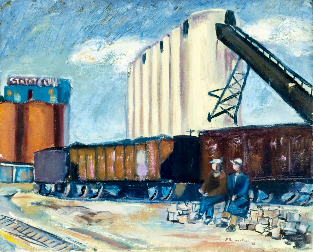 H Blumenthal (US,mid 20C) oil painting antique (1 of 12)