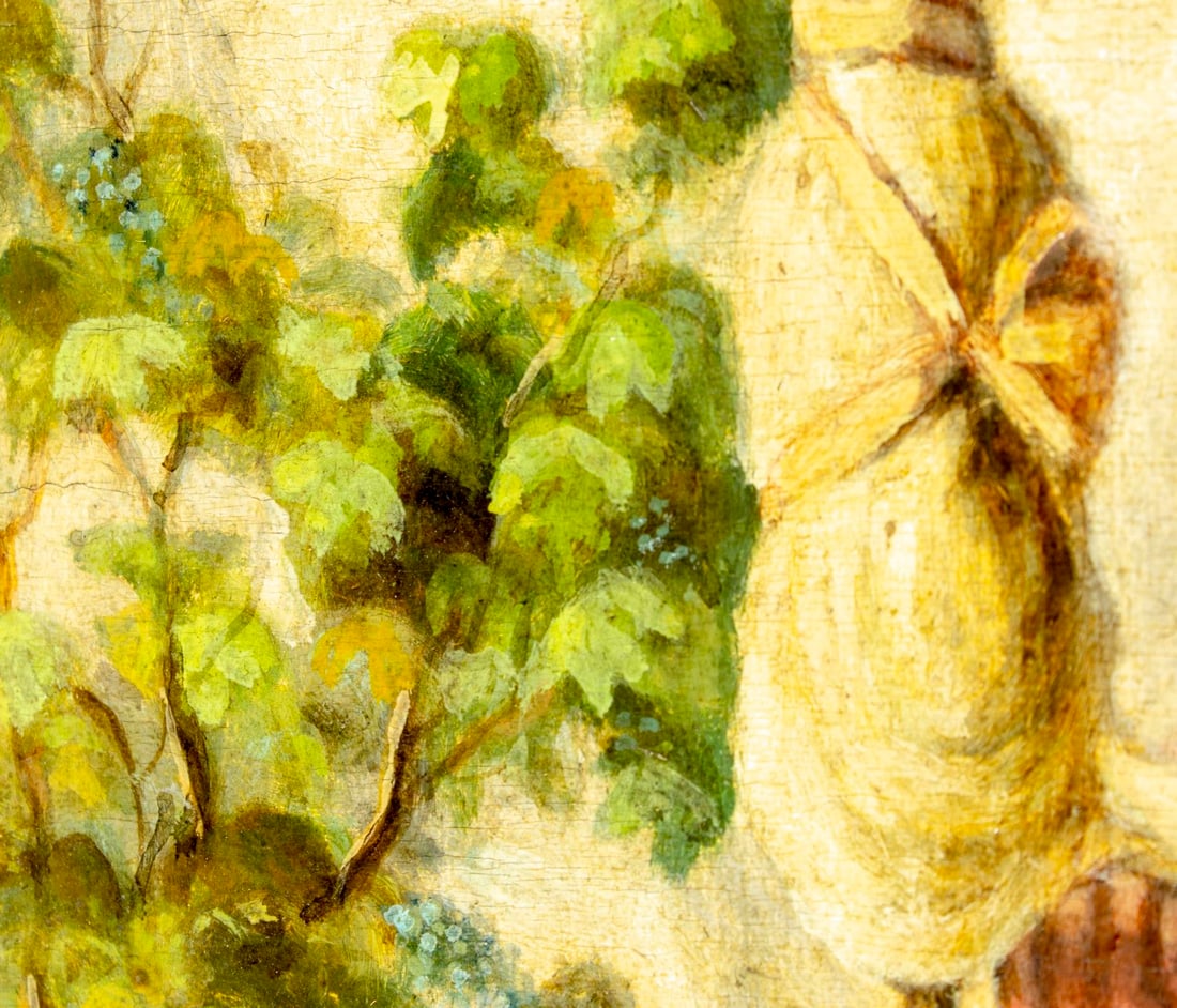 Antique 19C European oil painting - 7