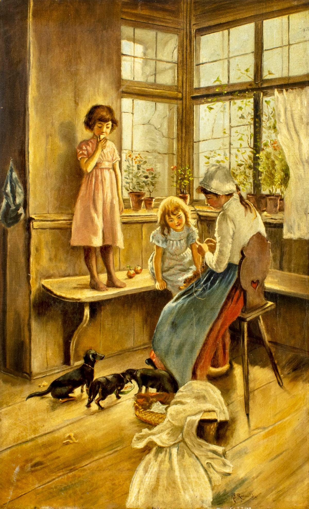 A F Reinold (US,19C) oil painting antique - 3