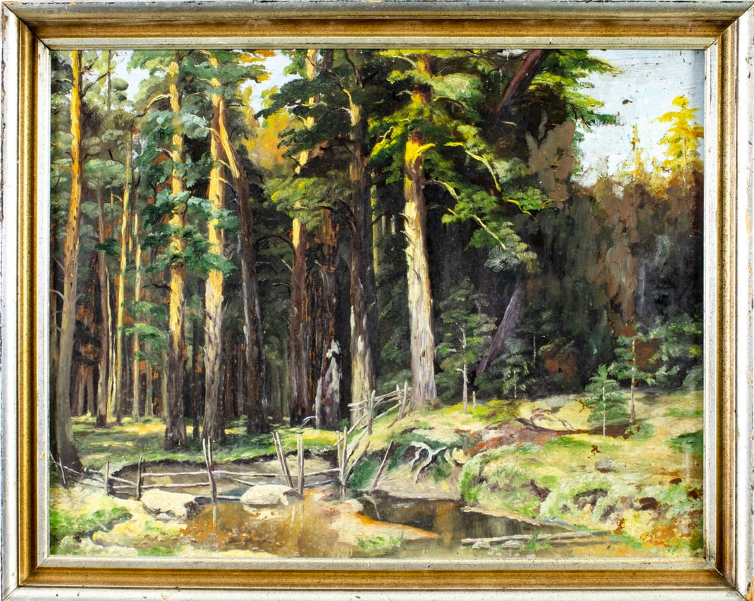 Antique early 20C American oil painting - 3