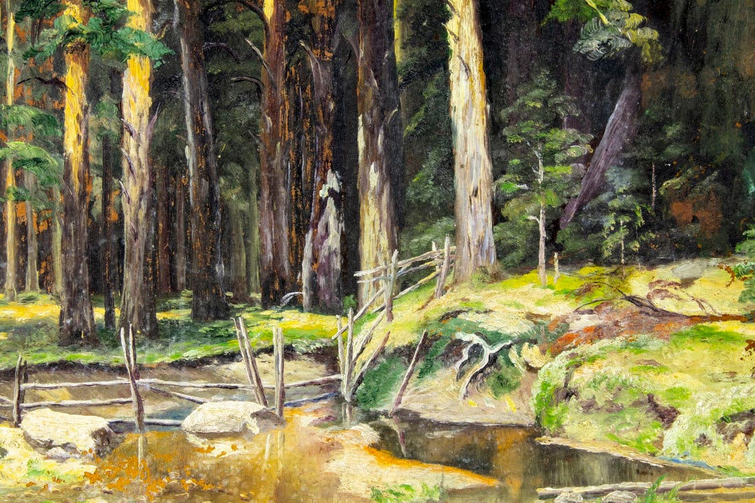 Antique early 20C American oil painting - 4