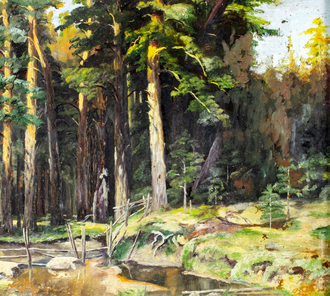 Antique early 20C American oil painting - 5