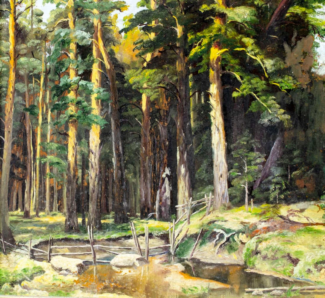 Antique early 20C American oil painting - 6