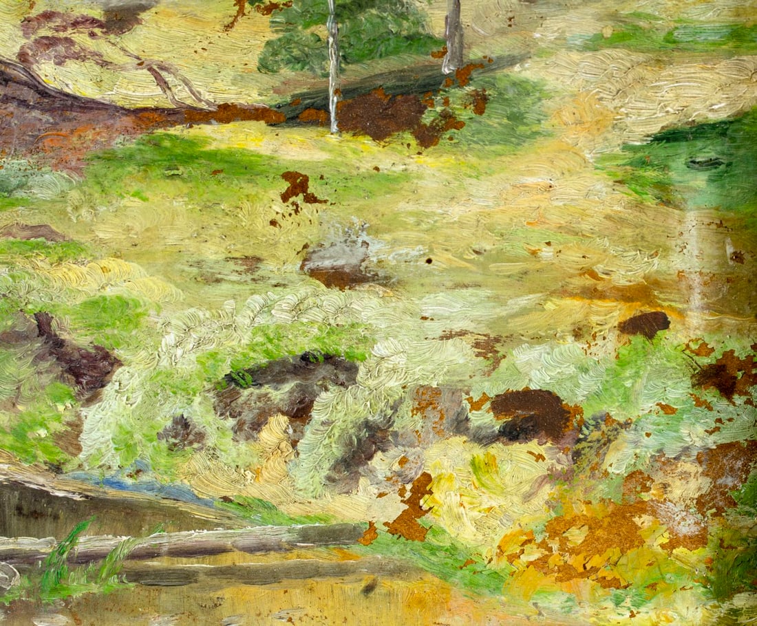 Antique early 20C American oil painting - 7