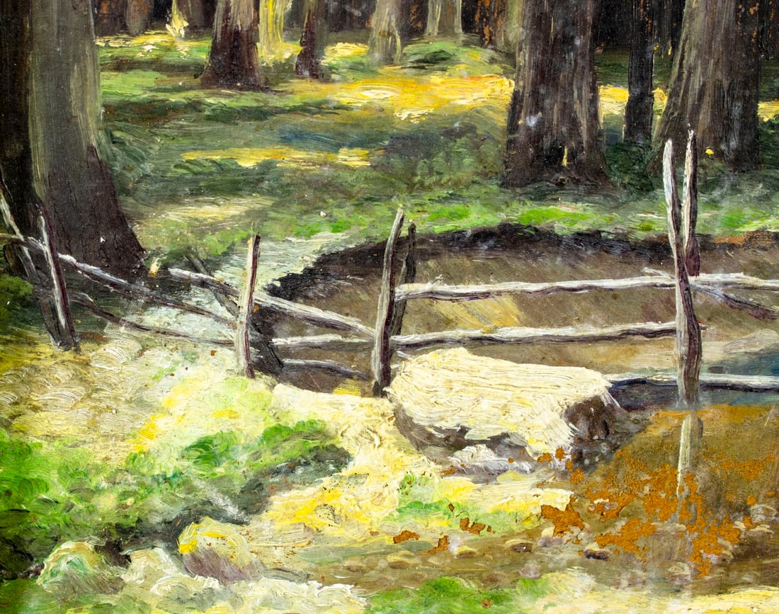 Antique early 20C American oil painting - 9