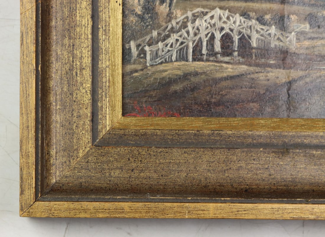 Antique 19C American oil painting signed - 10