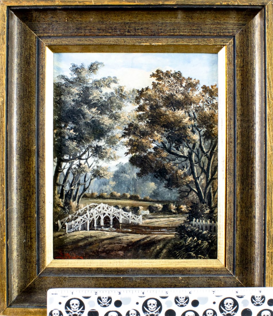 Antique 19C American oil painting signed - 2