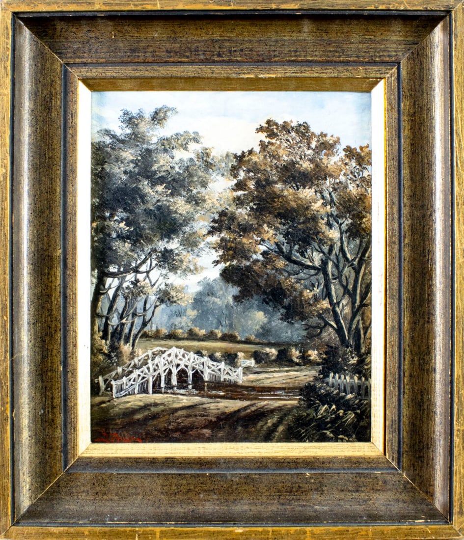 Antique 19C American oil painting signed - 3