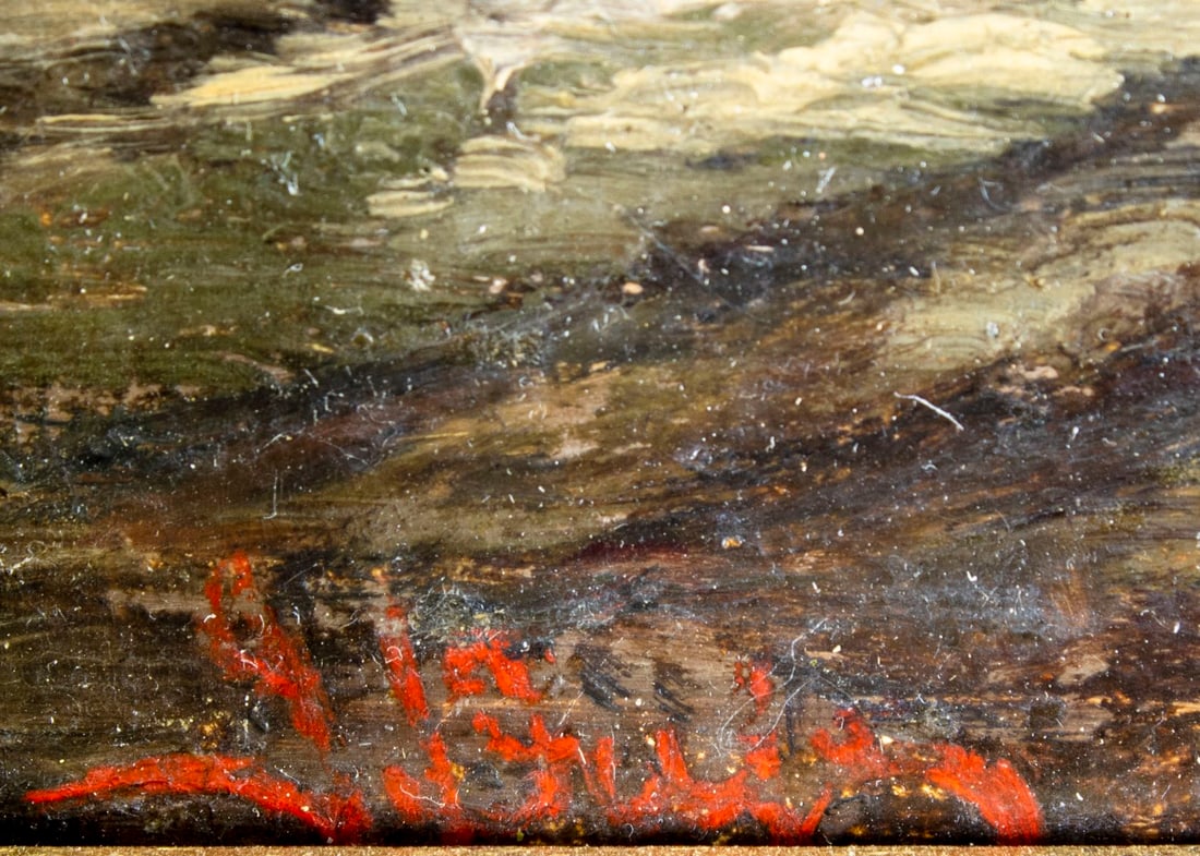 Antique 19C American oil painting signed - 4