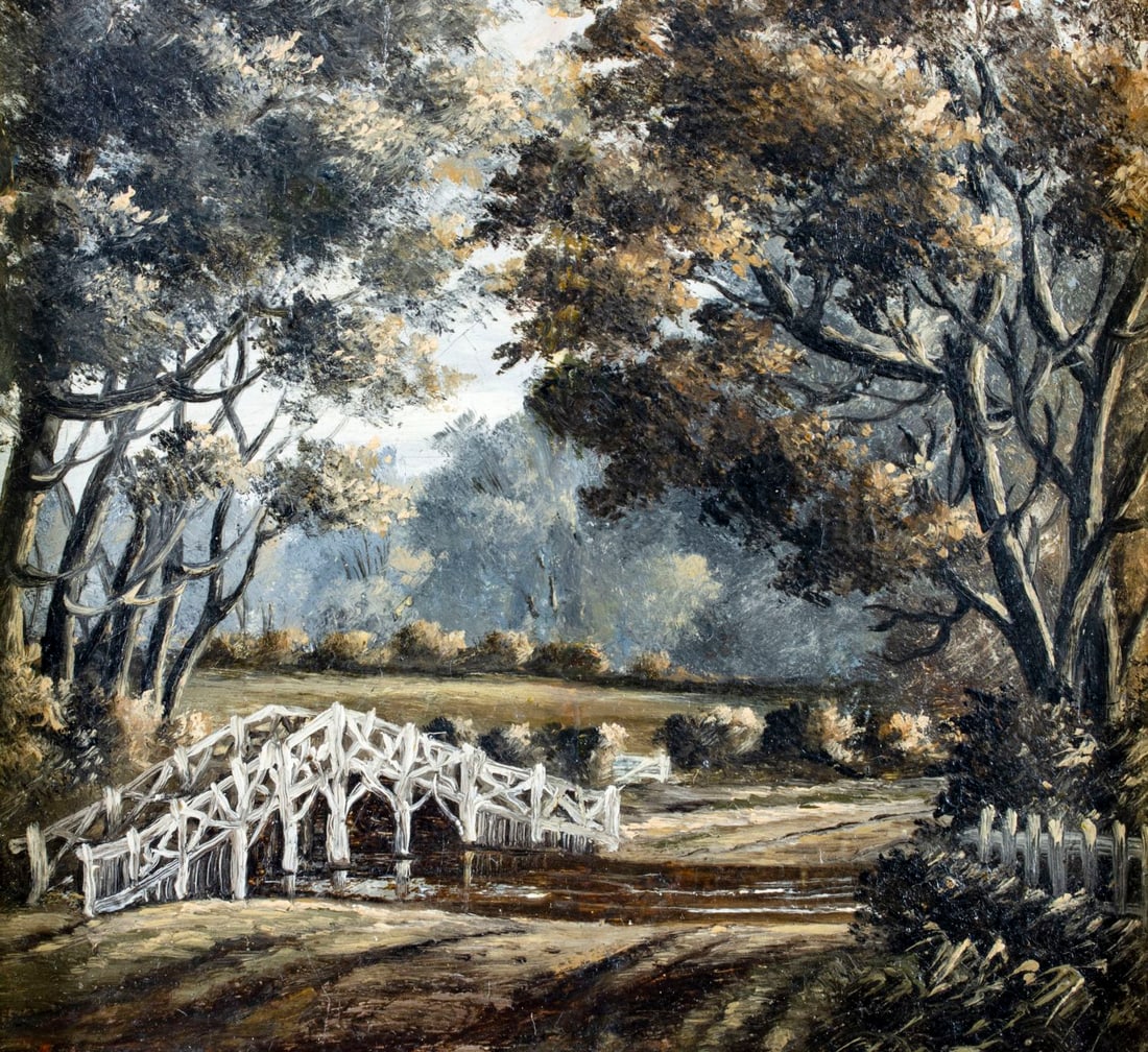 Antique 19C American oil painting signed - 5