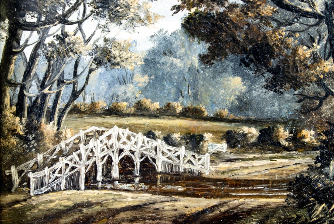 Antique 19C American oil painting signed - 6