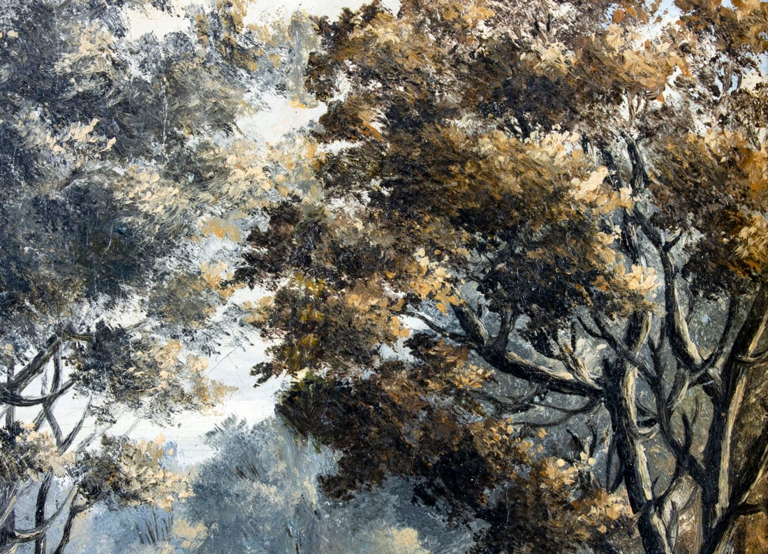 Antique 19C American oil painting signed - 7