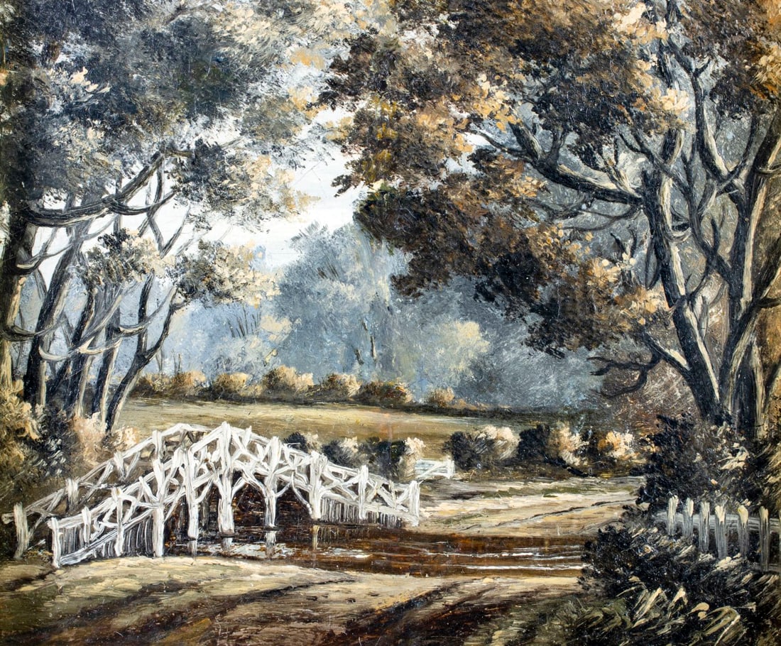 Antique 19C American oil painting signed - 8