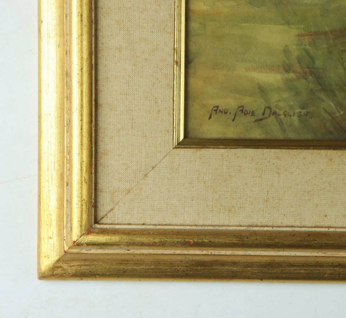 Andrew Adie Dalglish (UK,fl.1867-1904) watercolor painting antique - 10