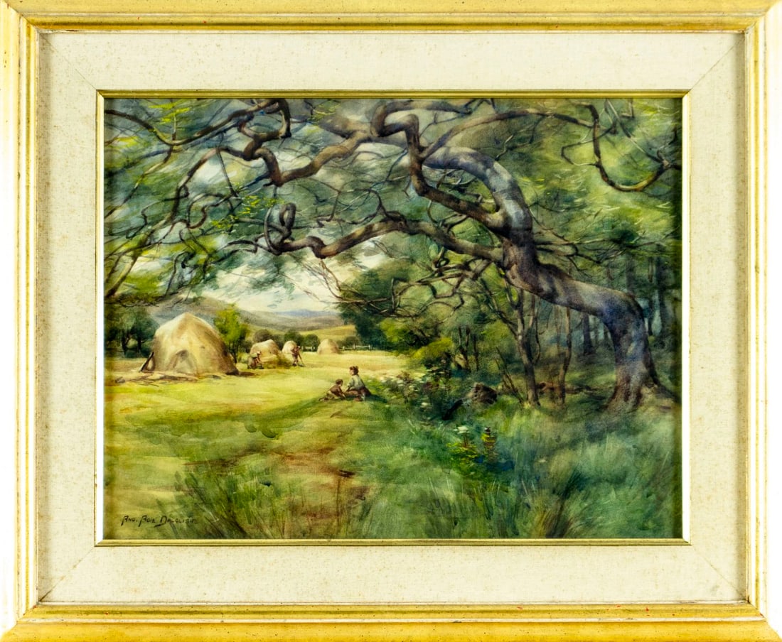 Andrew Adie Dalglish (UK,fl.1867-1904) watercolor painting antique - 3