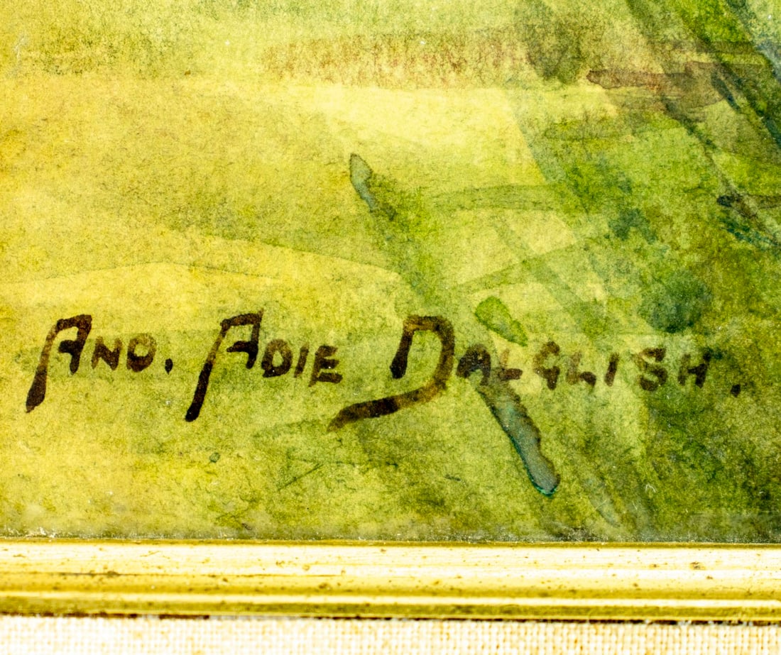 Andrew Adie Dalglish (UK,fl.1867-1904) watercolor painting antique - 4