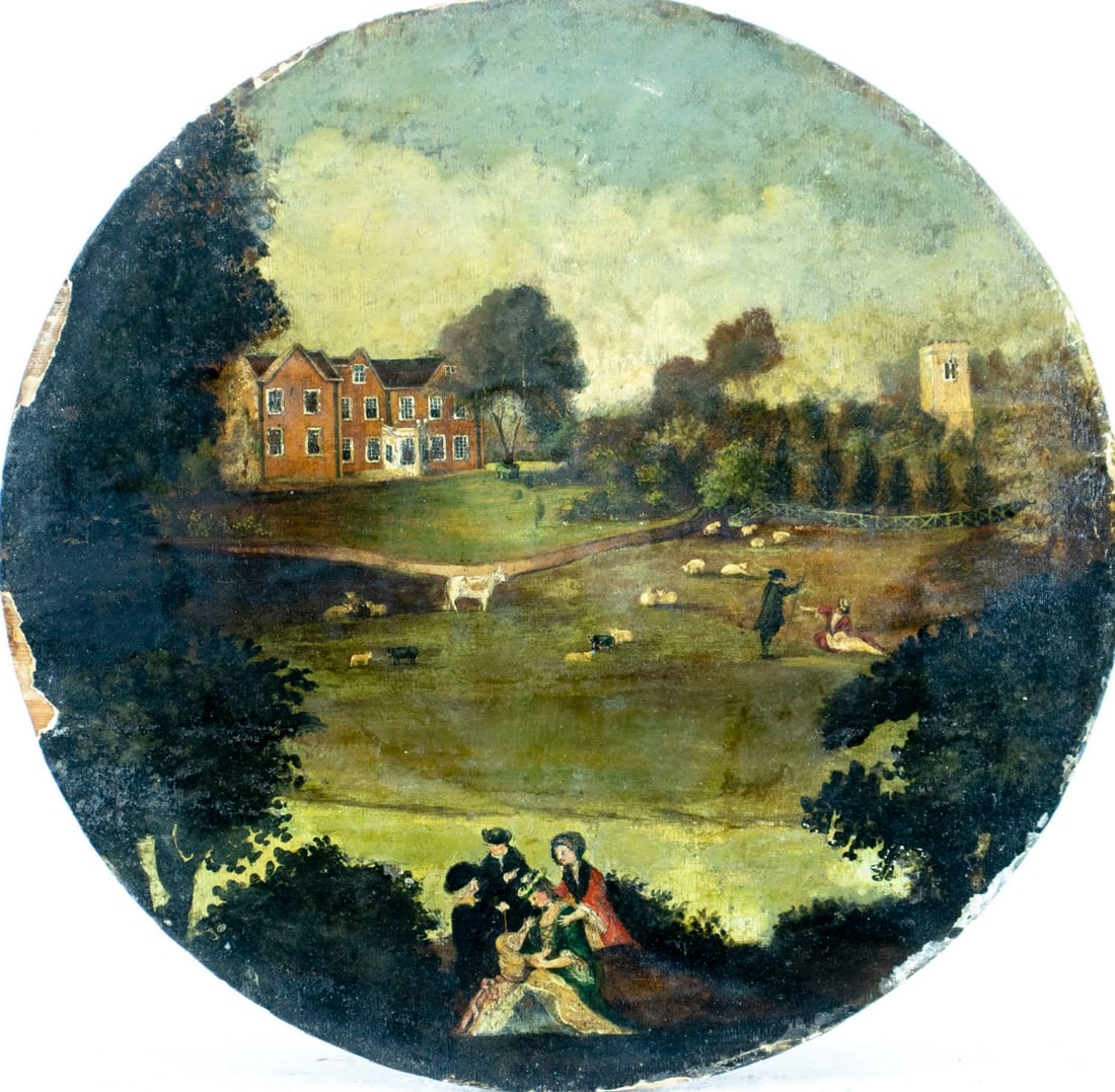 Antique 19C European oil painting (1 of 11)