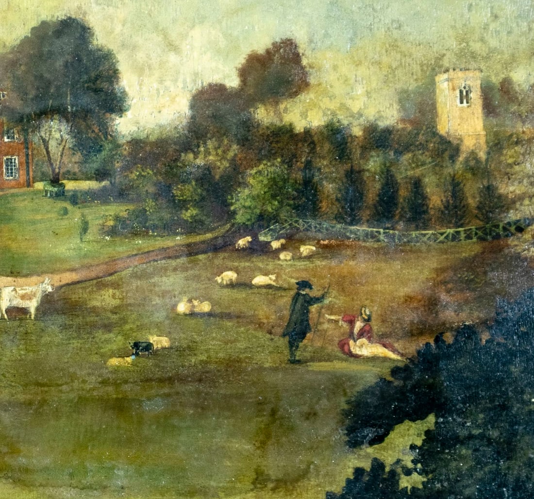 Antique 19C European oil painting - 6