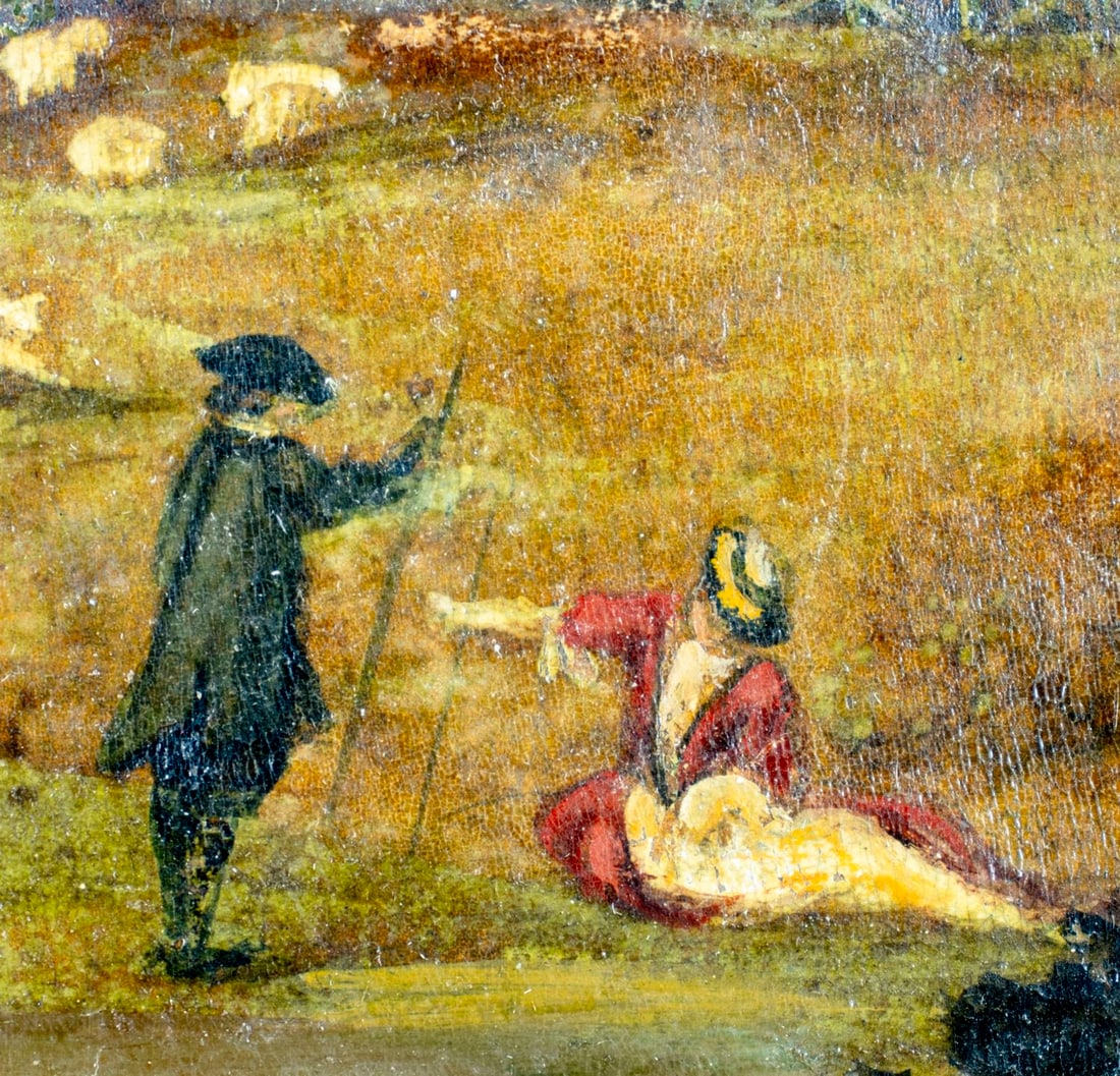 Antique 19C European oil painting - 7