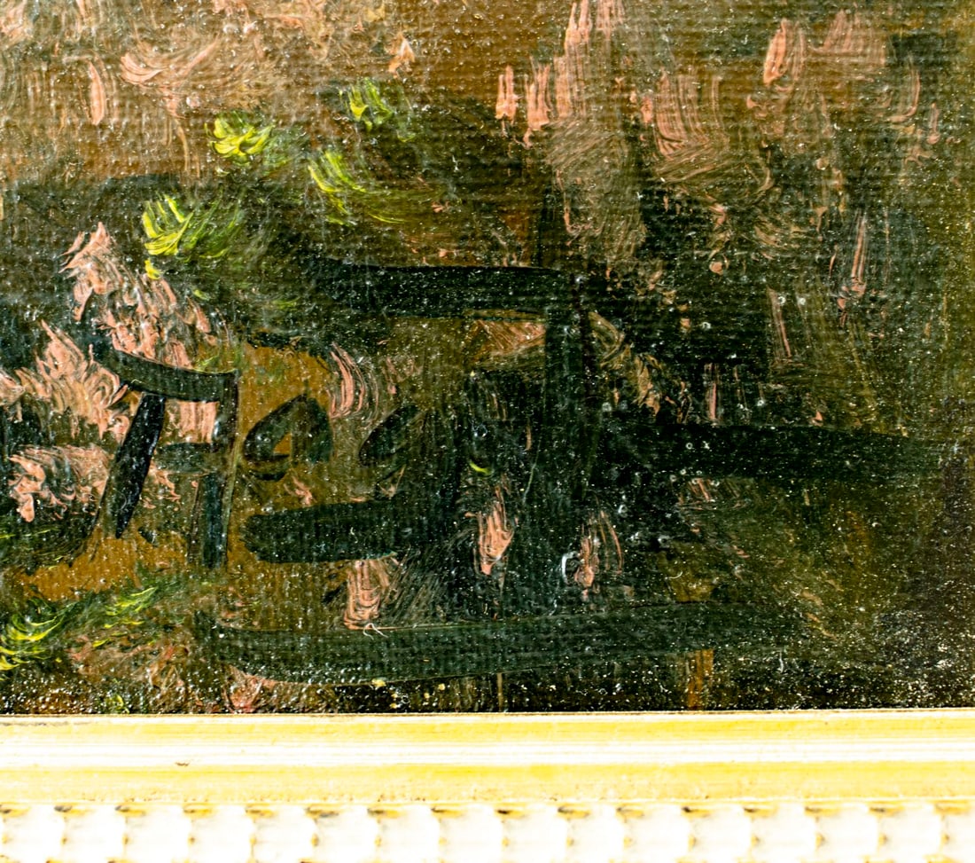 Vintage mid 20C American oil painting signed - 4