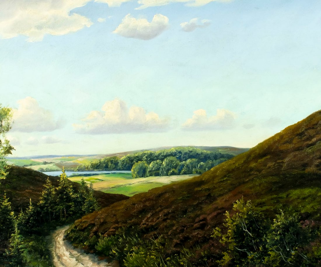 Vintage mid 20C American oil painting signed - 5