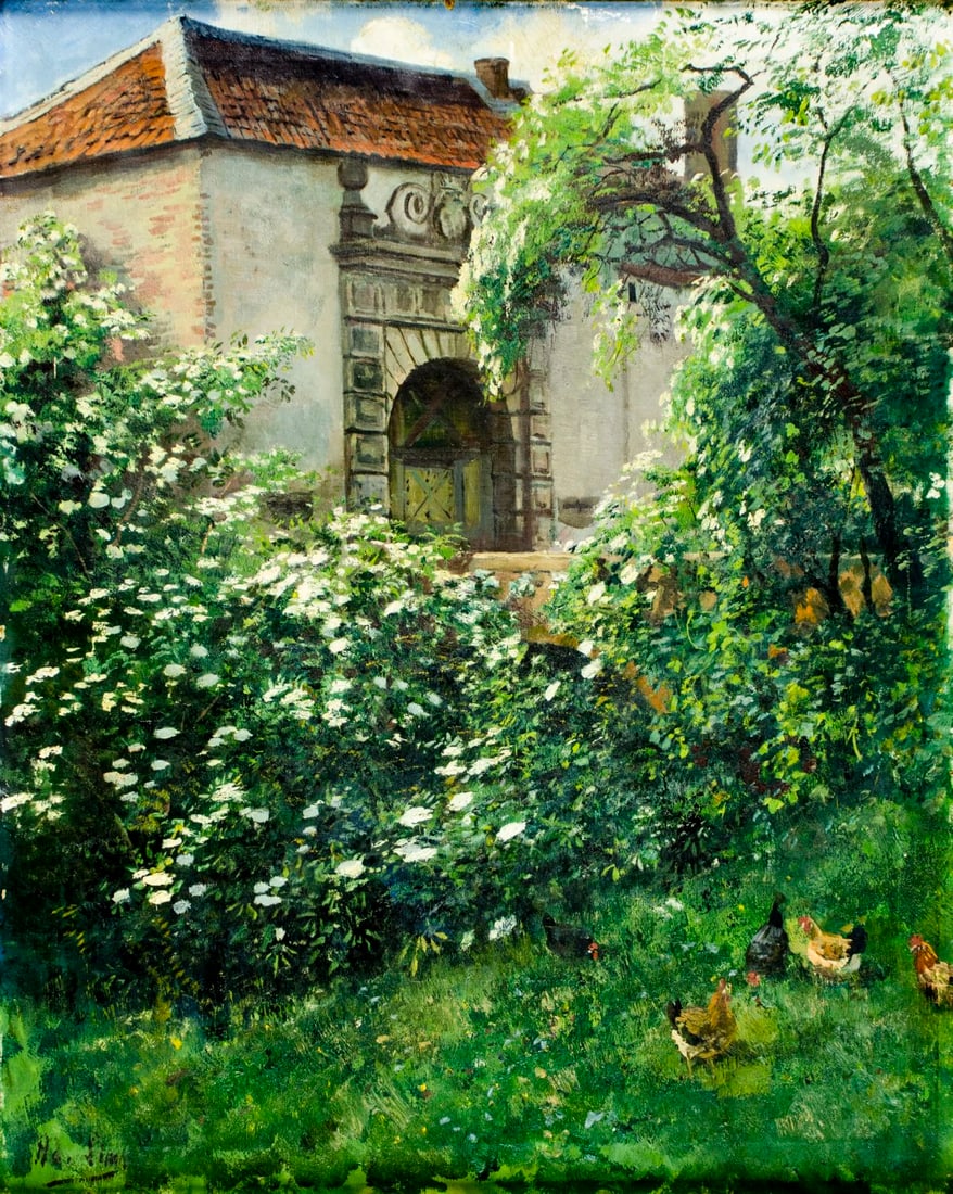 Adolf Lins (German,1856-1927) oil painting antique (1 of 12)