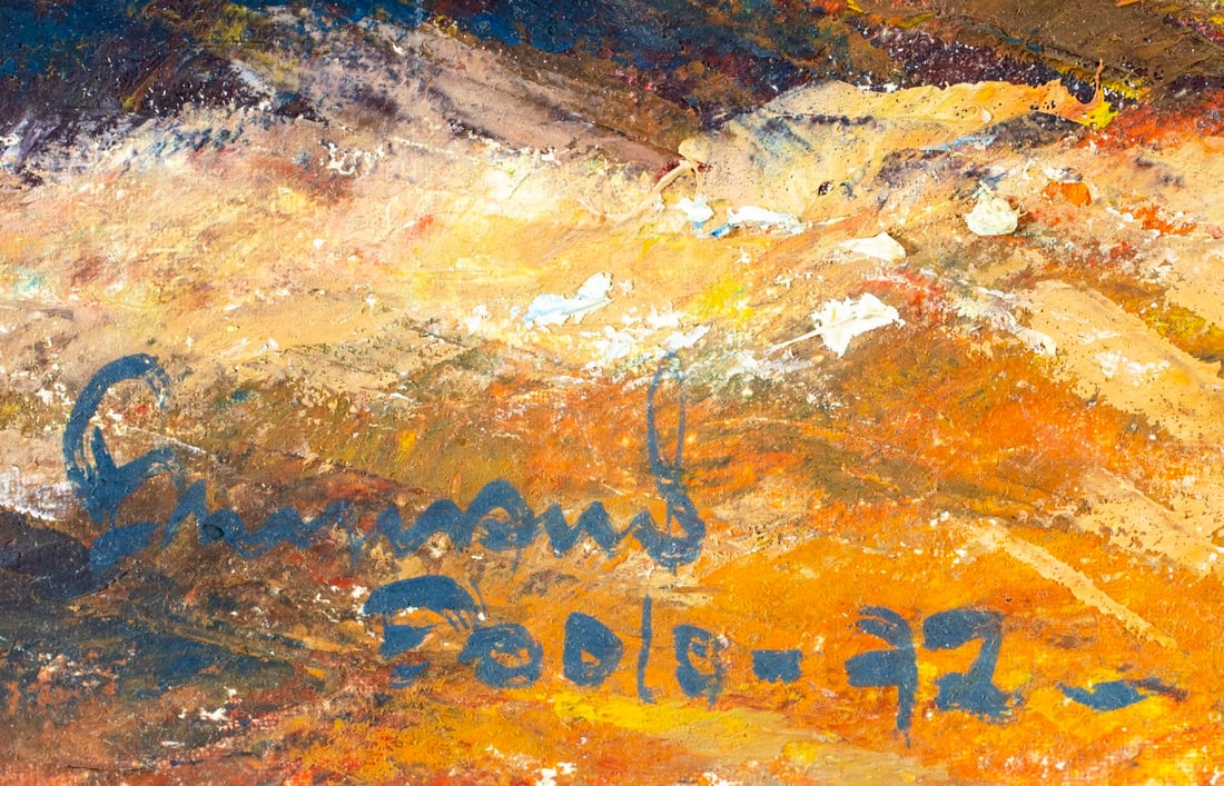 Vintage 20C South American oil painting signed - 3