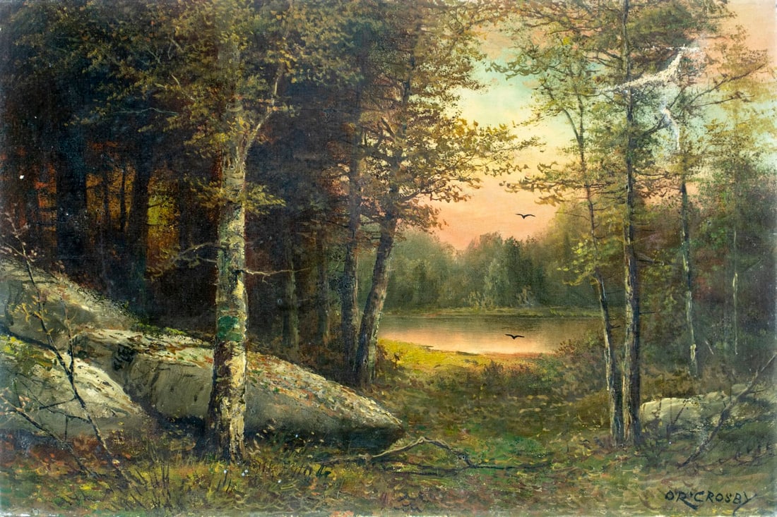 O R Crosby (US,early 20C) oil painting antique (1 of 12)