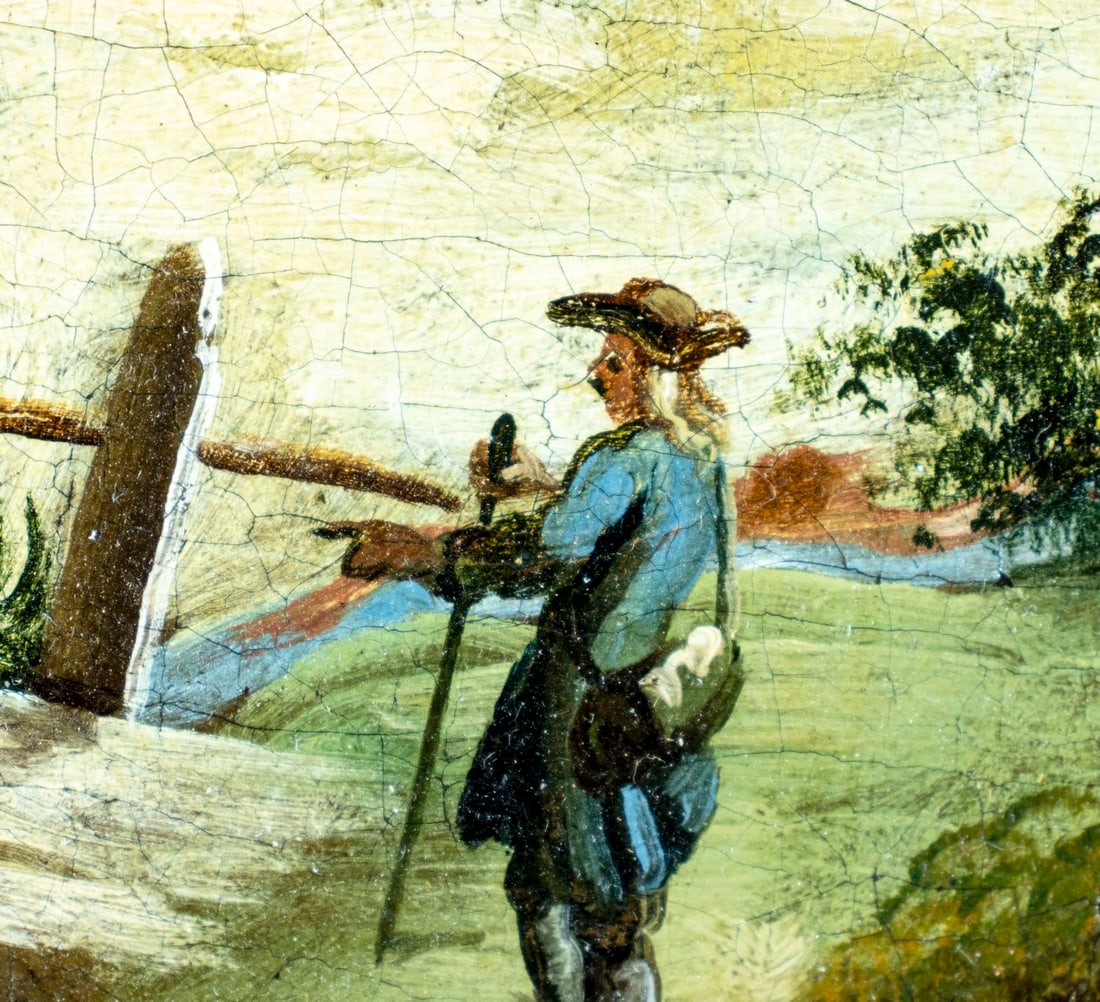 Antique 19C European oil painting - 7