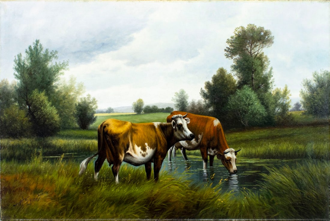 Henry Share (NY,CA,1853-1905) oil painting antique - 3