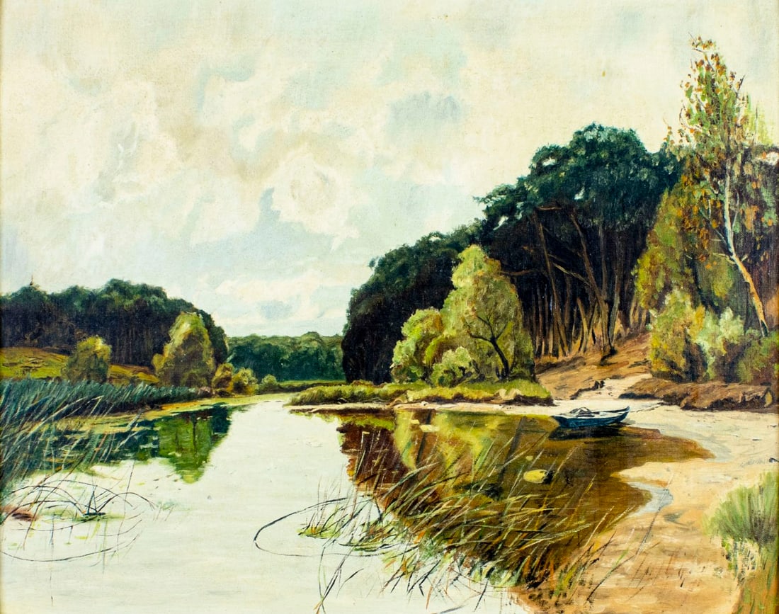 Vintage mid 20C American oil painting (1 of 10)