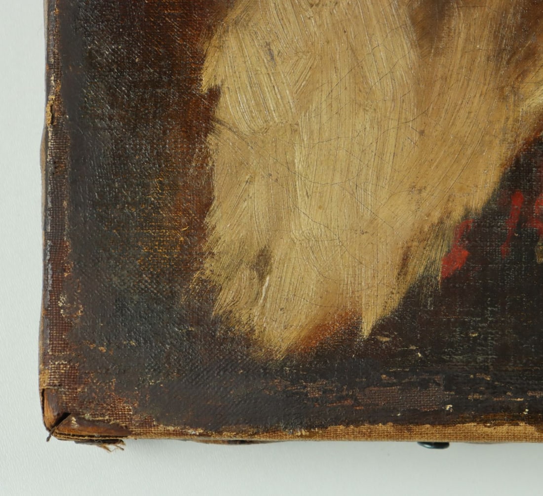 Antique 19C European oil painting - 10