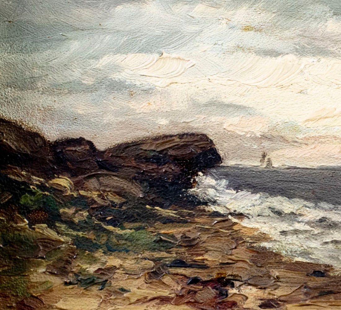 Antique early 20C American oil painting - 5