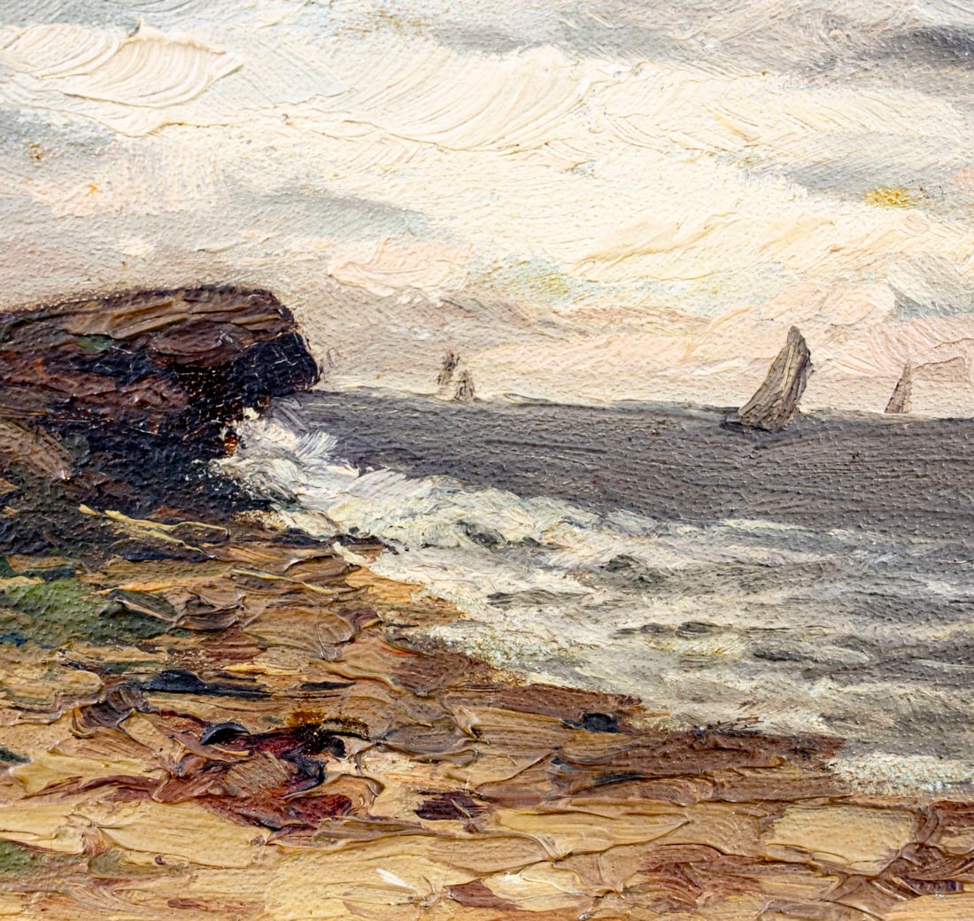 Antique early 20C American oil painting - 7