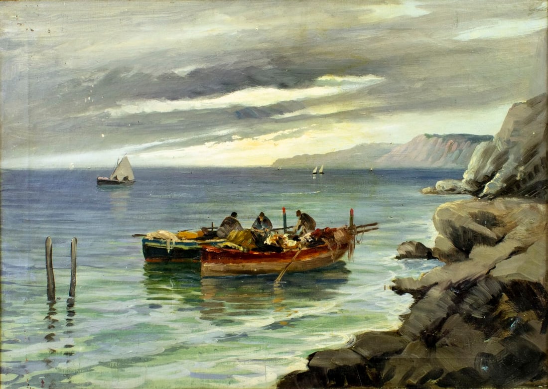 Vintage mid 20C Italian oil painting (1 of 13)