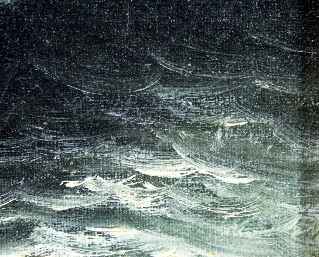 Antique early 20C American oil painting - 8